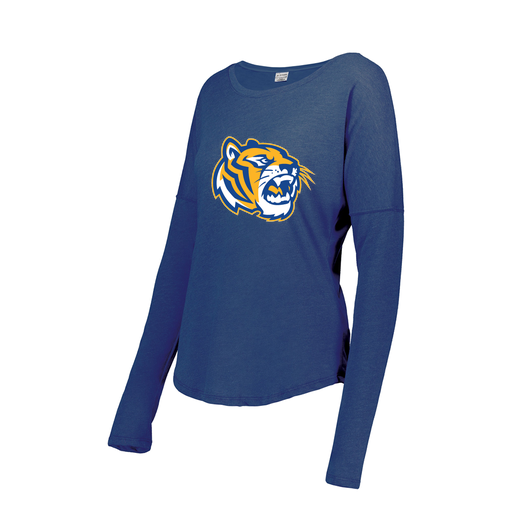 [FTLCUBRY-FAXS-LOGO2] Decker Women's Tri-Blend T-Shirt - Long Sleeve (Female Adult XS, Royal, Logo 2)